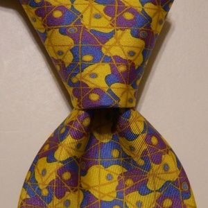 AC CANOVA Silk Necktie FRANCE Geometric Purple L/N